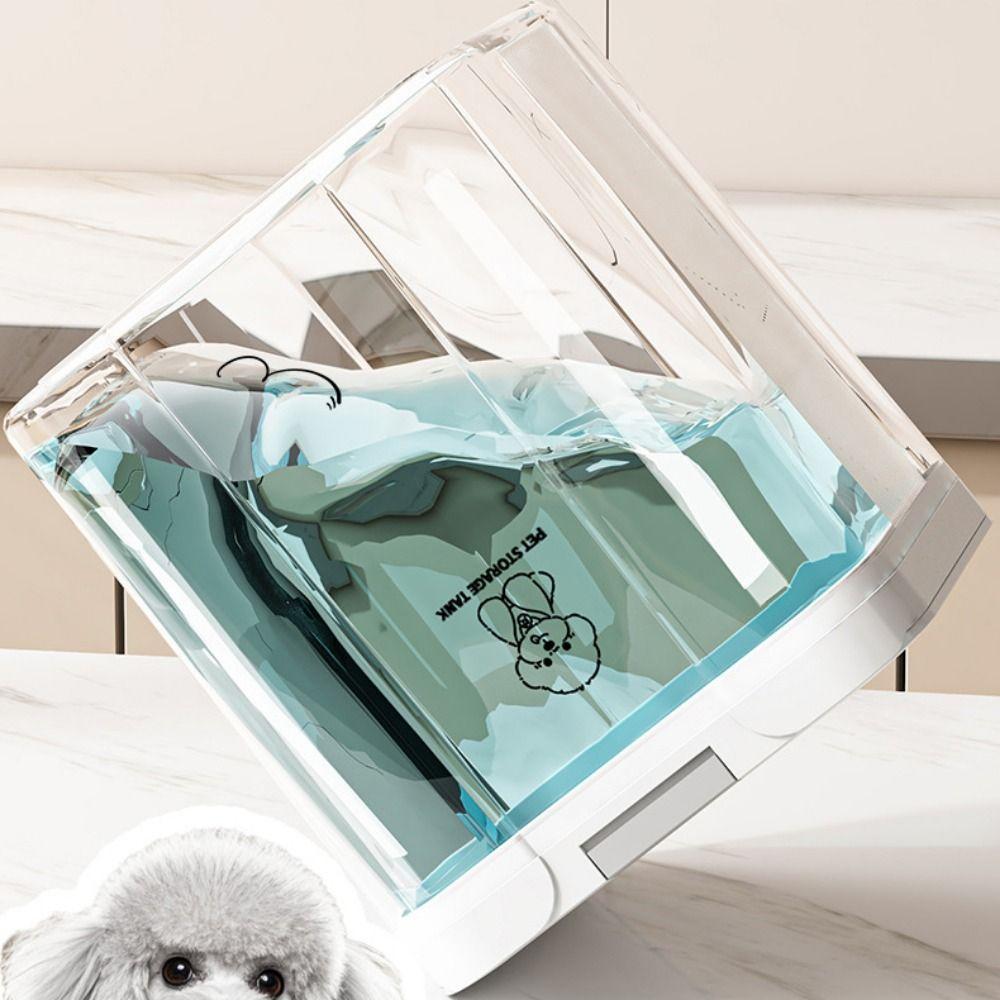 Moisture-Proof Pet Food Storage Container Large Capacity Insect Proof Dog Food Sealed Barrel Transparent Flip Cover