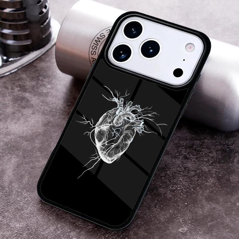 Human Heart Anatomy Phone Case for iPhone 17 16 15 Pro Max Air 14 13 12 11 Plus Shockproof Cover