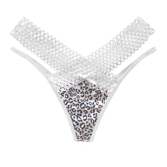 Women Sexy Low Waist Hollow Thong Postpartum Mesh Ultra Thin Underwear Seamless V-Shape G-String Panties