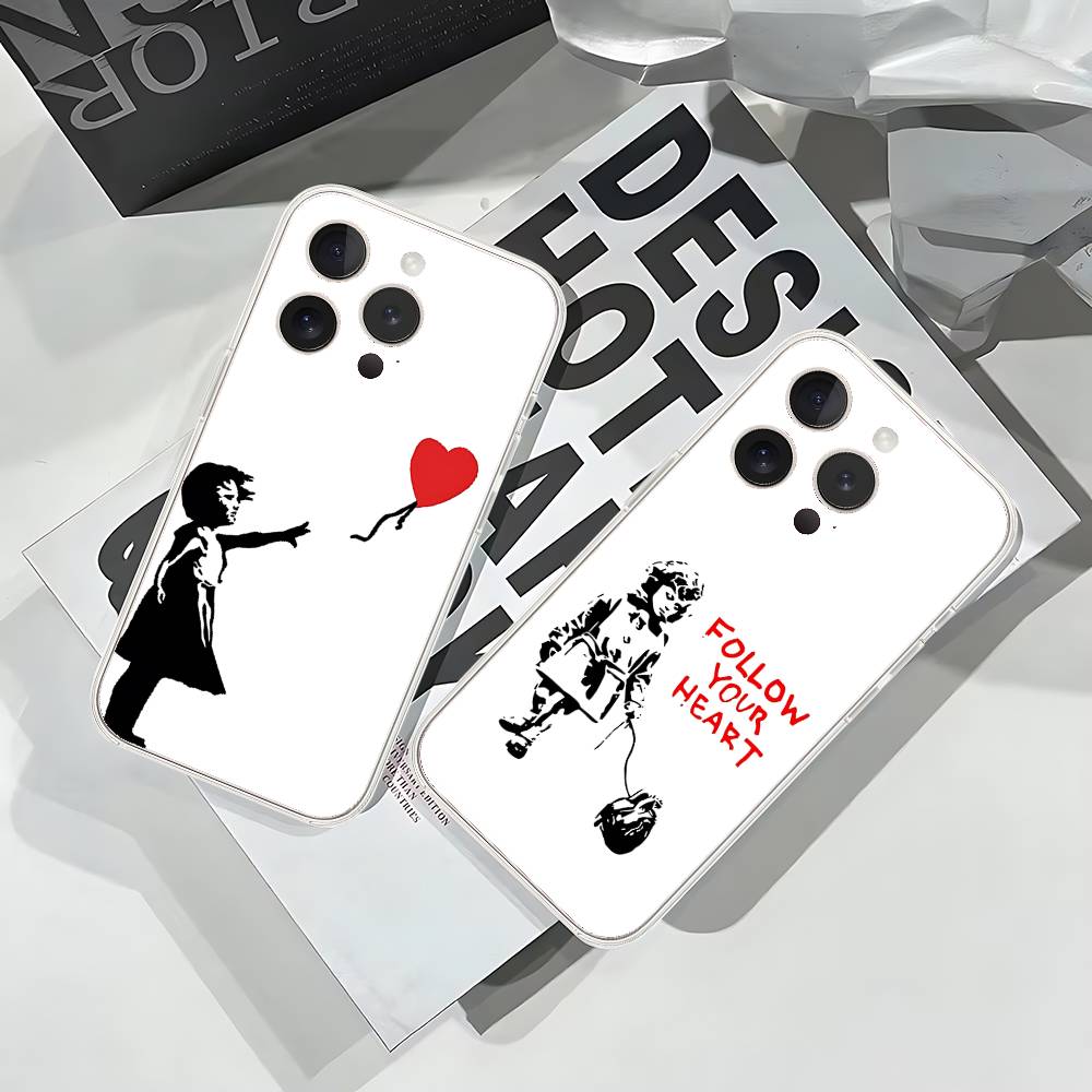 Graffiti Artist B-Banksy-S Phone Case Soft Transparent Case For IPhone 17 16 15 14 13 12 11 Pro Max Mini Plus Shockproof Cover C