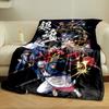 A dynamic group of characters wielding weapons with dramatic poses. for all seasons blanket lunch break throw gift