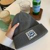 Cute headgear wool hat women's spring and autumn knitted hat women's winter warm and trendy versatile suitable for big head circumference