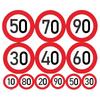 1pc Traffic Warning Signl Speed Limit 10 20 30 40 50 60 70 80 90 Km/h Moto Decals Car Stickers for Auto Window Body Door Decor