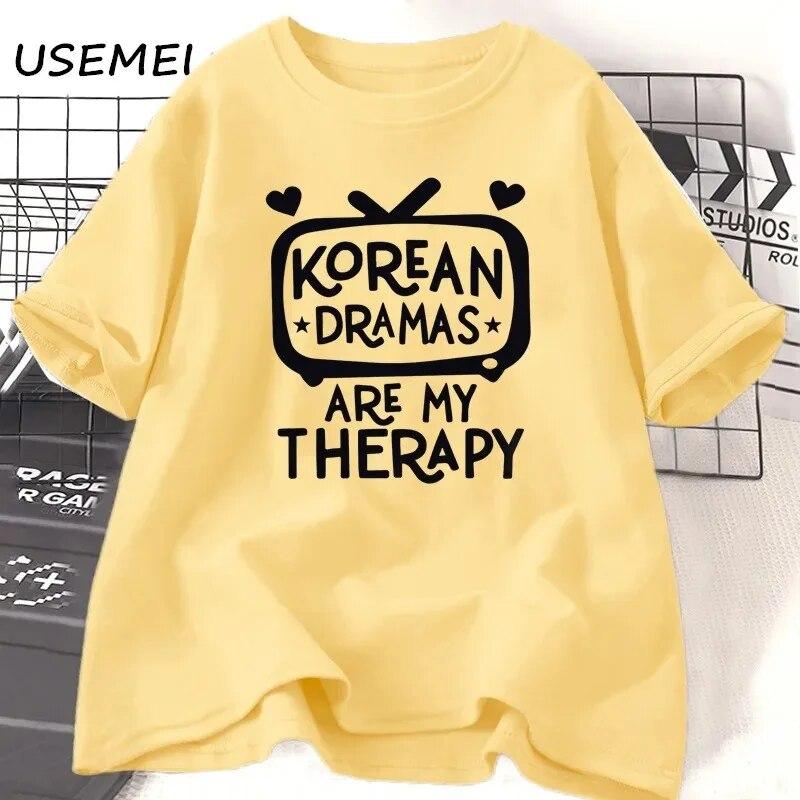 K-Drama T Shirt Women Korea Drama T-Shirt 100% Cotton Short Sleeve Oversized Tshirt Women Streetwear Casual Womens Clothing Tees Unisex