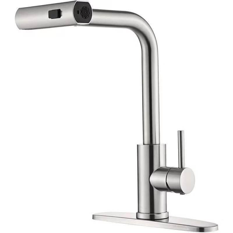 Yuzhuxun Stainless Steel Wall-Mounted Telescopic Cold & Hot Kitchen Faucet