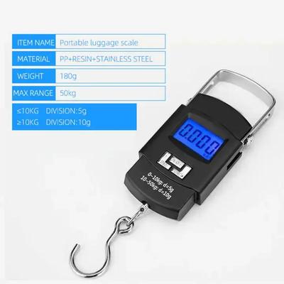 1/2PCS 50kg LCD Digital Display Portable Electronic Portable Luggage Scale Screen Express Delivery Scale Hook Mini Scale