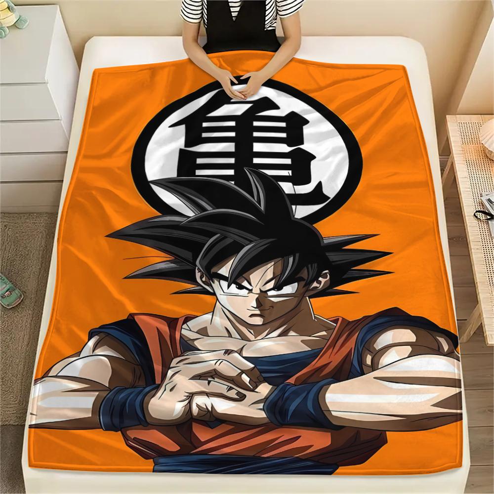 Koc Flanelowy z Nadrukiem Postaci Dragon Ball, Wysokiej Jakości, Wygodny na Wszystkie Pory Roku, Wystrój Domu, Ciepło i Komfort, Idealny na Prezenty Świąteczne