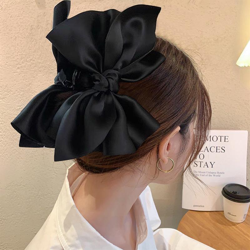 2025 Large Black Bow Claw Clip - New Trendy Women's Hair Accessory for Elegant Style