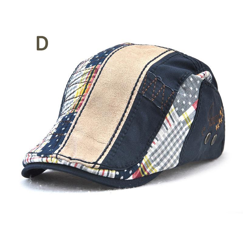 Fashion Unisex Men Newsboy Cabbie Gatsby Flat Cap Cotton Golf Beret Patchwork Hats