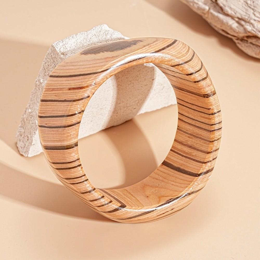 Texture Wooden Bracelet Wide Geometric Bangles New Wooden Bangles  Gifts