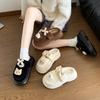 Cute kitten cartoon slippers 2025 autumn and winter non-slip girls cotton slippers for home wear students thick-soled slippers