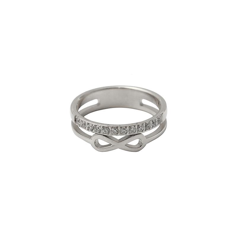 

Japanese Small Fresh Style Jewelry, Women S 316 Material Digital 8 Character Infinity Symbol Gold Ring No. 10