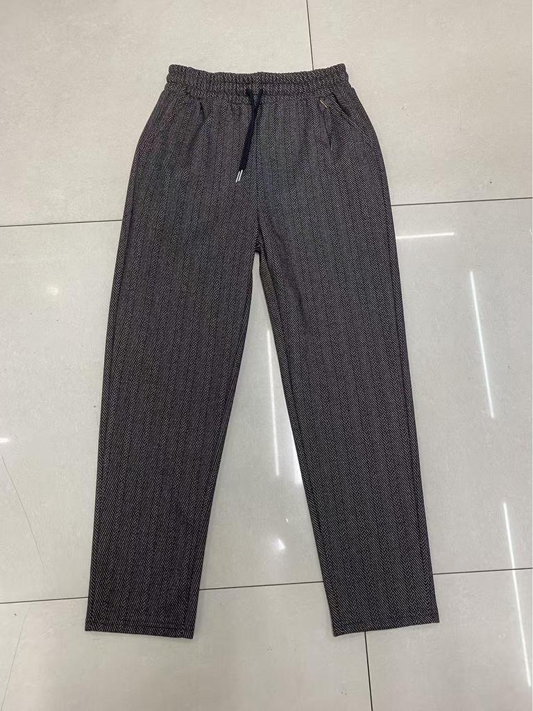 High Waist Plaid Cashmere Wool Trousers for Middle-Aged & Elderly - Slimming, Warm, and Stylish