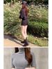 2023 Women's Woolen Black High-Waist A-Line Shorts: Autumn/Winter Slimming Casual Korean-Style Boot Shorts