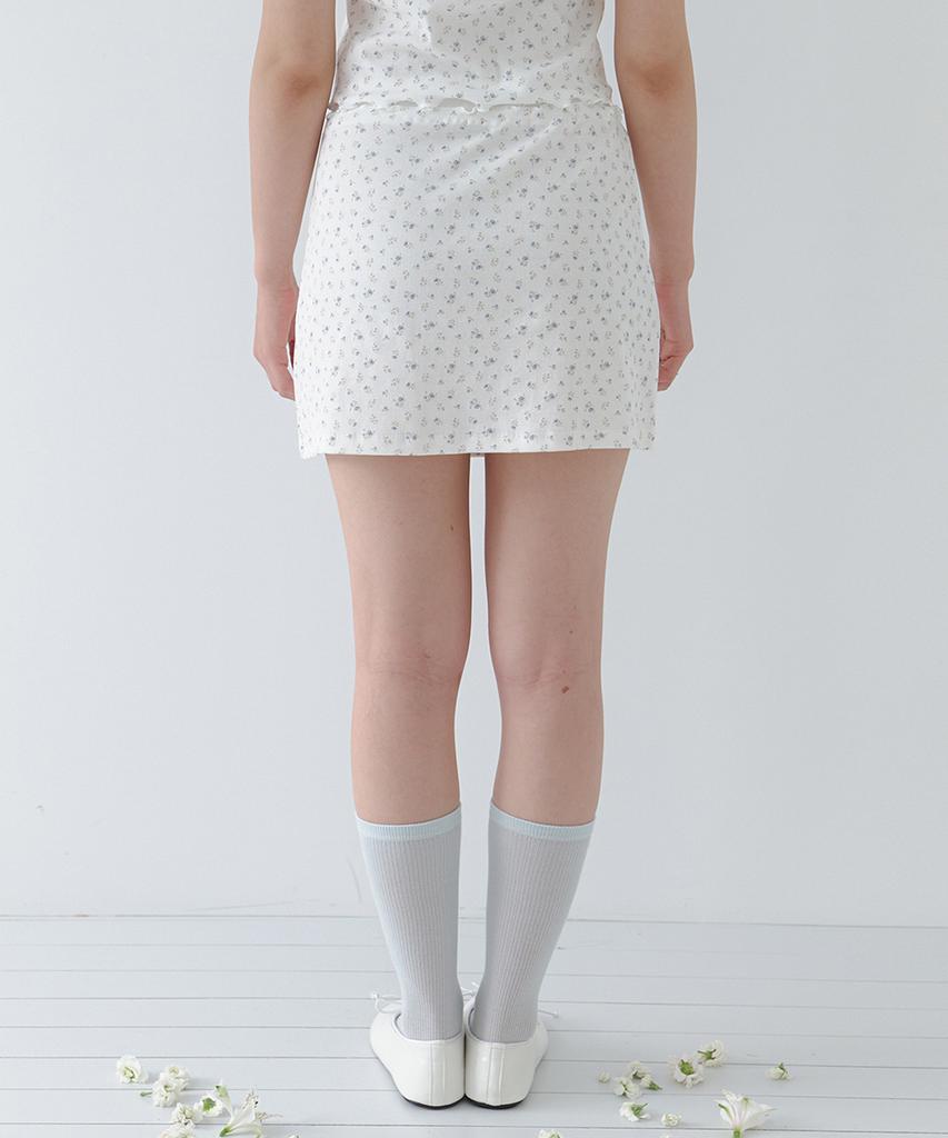 Laminez Luna Floral Mini Skirt - Ivory