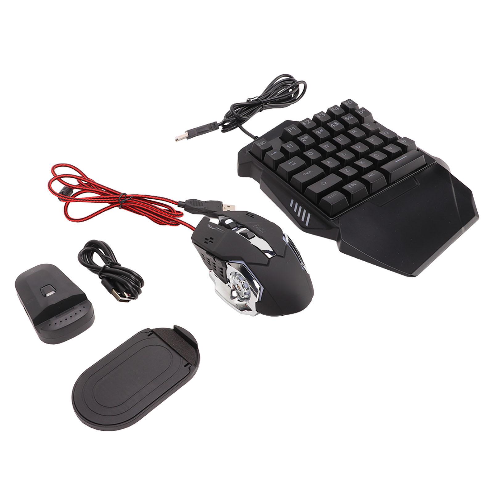 

Одноручная игровая клавиатура-мышь-конвертер Проводная 35-клавишная клавиатура с подсветкой 6-клавишная игровая мышь