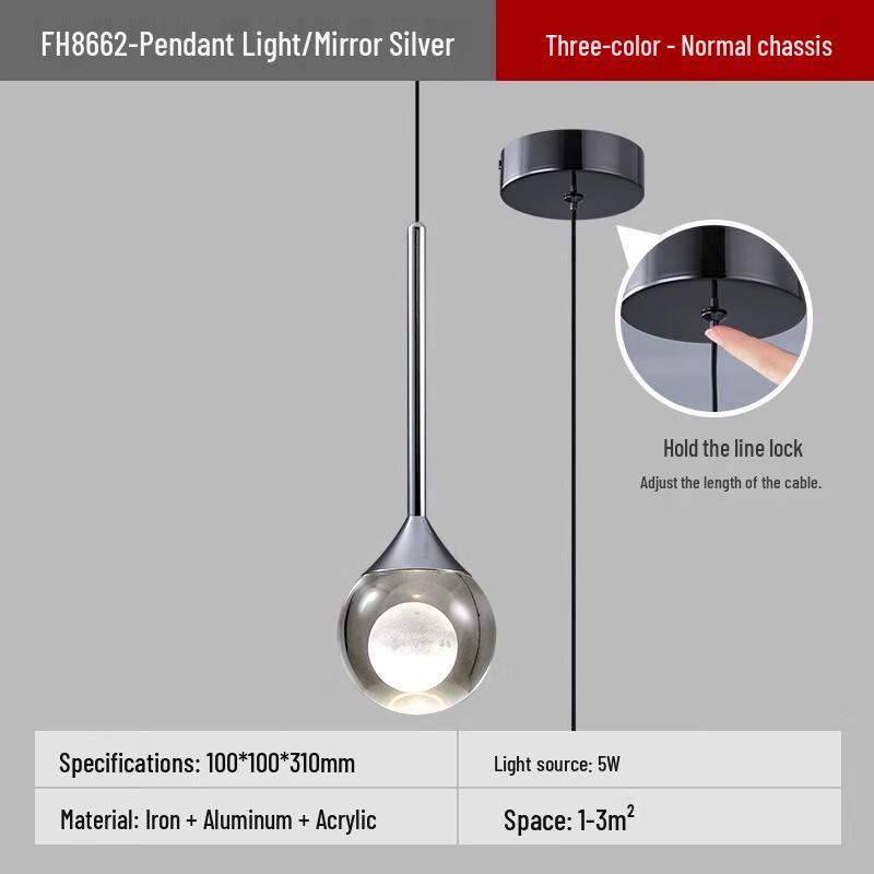 NuFeng Smart Moon Pendant Lamp with Hand-Sweep Lift