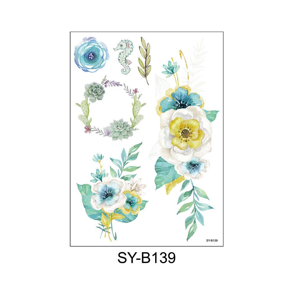 Cross Border New Small Fresh Color Hand-painted Flower Tattoo Sticker Waterproof Durable Wedding Photo Arm Decoration