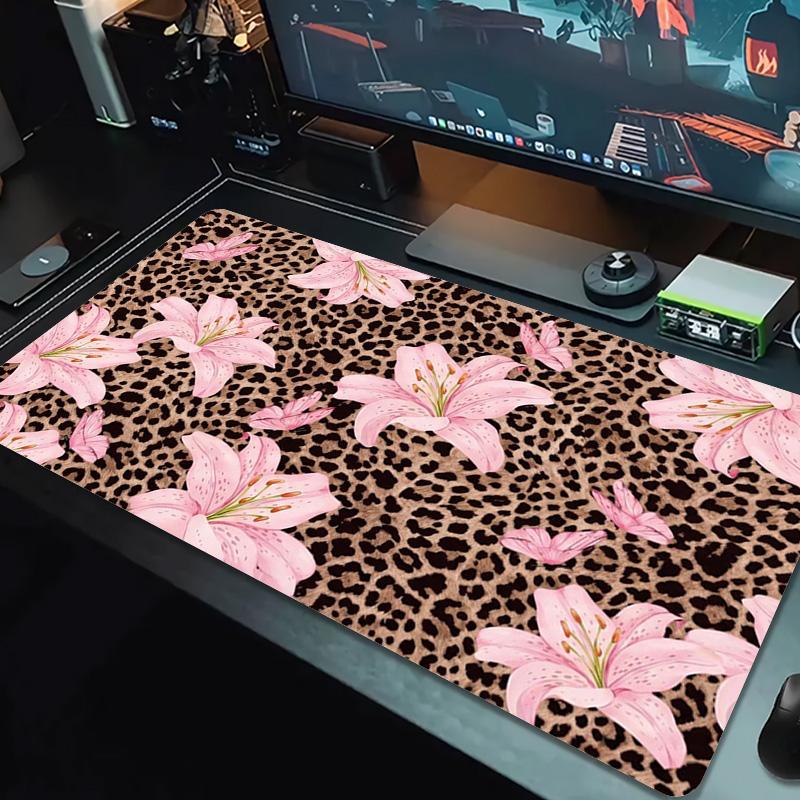 Leopard Art Color Mouse Pad Large Gaming Table Cushion Non-slip Laptop Tablet Big Mousepad XXL Mat Mini PC Playmat With Lock edge