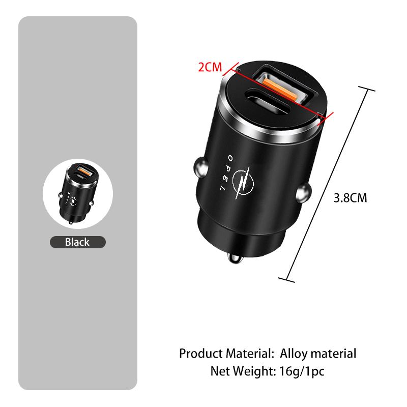 Mini Car Charger Fast Charging USB Type C Charger Accessories For Opel Astra H J K Insignia Corsa D Zafira Meriva Mokka Vivaro