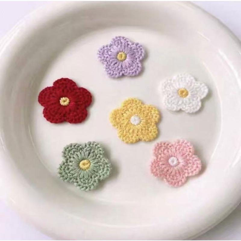 Knitted Small Flower Embroidery Fresh Cloth Stickers Clothing Accessories Luggage Patches Cloth Stickers