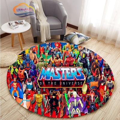 Animação de aventura Masters of the Universe Tapete redondo e tapete Desenho animado He-Man padrão Decoração para casa Tapete antiderrapante Yoga