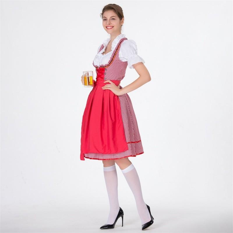 New German Beer Festival Dress Luxurious Cotton Embroidered Maid Outfit For Women