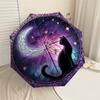 1PC cat moonAutomatic Open/Close Umbrella with Windproof, 8-Rib Sturdy Canopy, Durable Ribs, Fashionable Design1214A