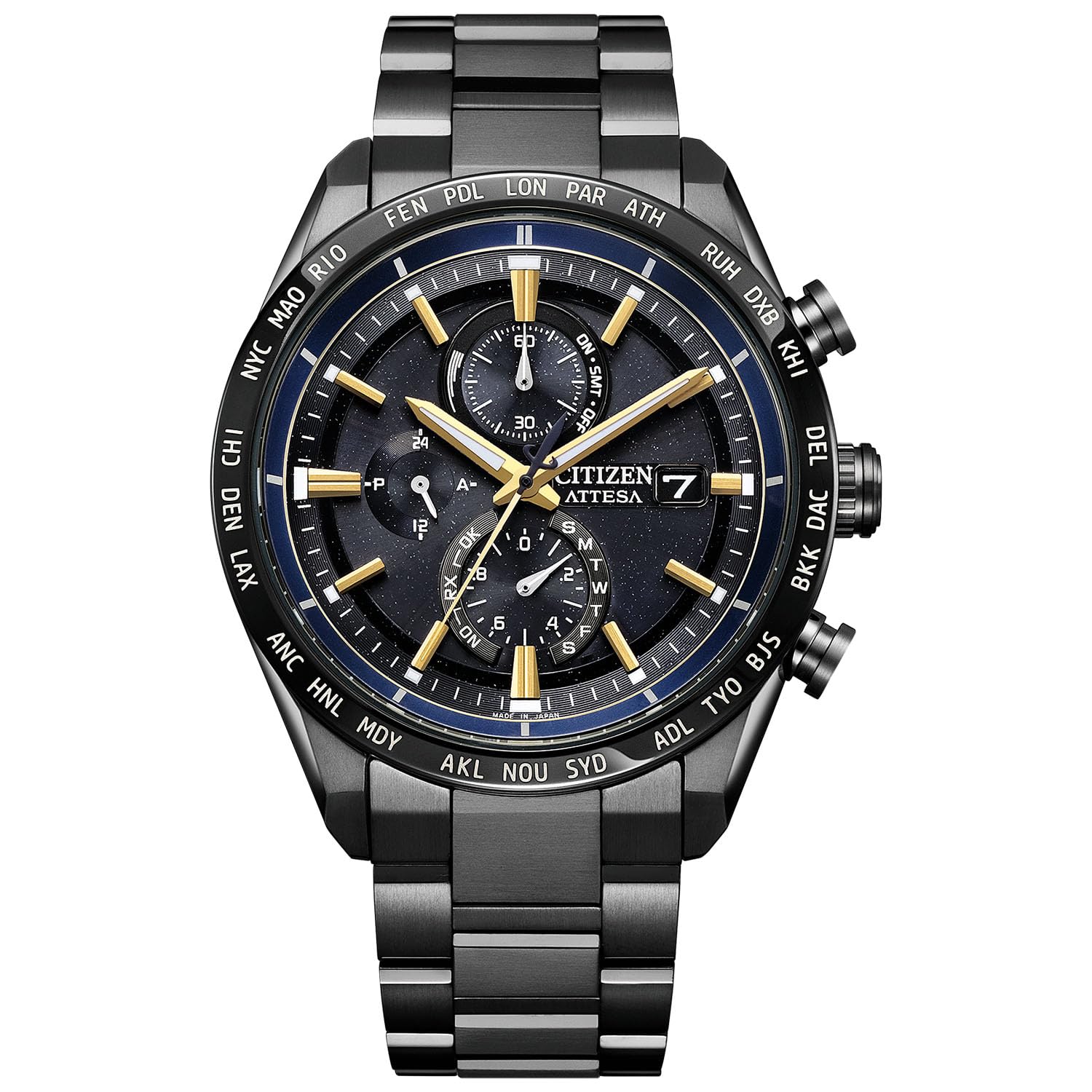 

Citizen Attesa Limited JAXA LABEL Limited Light-Powered Eco-Drive Radio-Controlled Watch, Waterproof, Edition, HTV-X Model, Black/Blue, Lightweight, синій