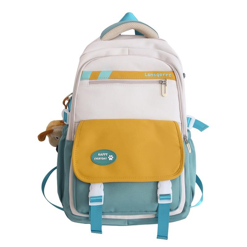 School season large-capacity contrasting color labeling men's and women's school bags new leisure travel backpacks