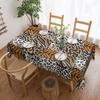 Animal Skin Print Rectangle Tablecloth for Table Decor Brown Leopard Tiger Wildlife Safari Plaid Table Cloth Holiday Party Decor