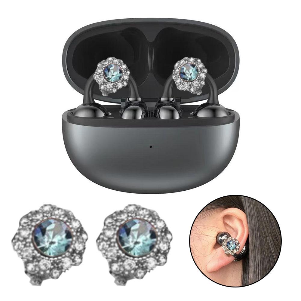 1PC Rhinestone Decor For Clip On Earbuds Open Ear Earphone Decoration DIY Removeable Zirconia D V5A4