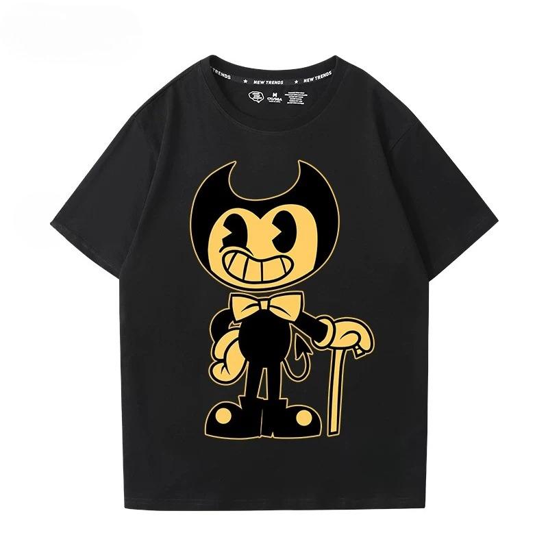 Bendy And The Ink Machine Game Tshirts Cotton Short Sleeve Oneck Female Tshirt Loose Cartoon Graphic Printing T Shirt Unisex