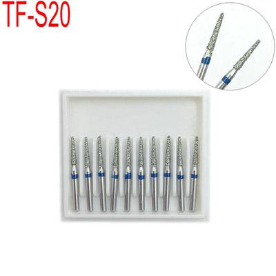 10 sztuk Dental 1.6mm FG zestaw wierteł diamentowych pasuje do szybkich rękojeści polerowanie materiałów stomatologicznych TF-S20