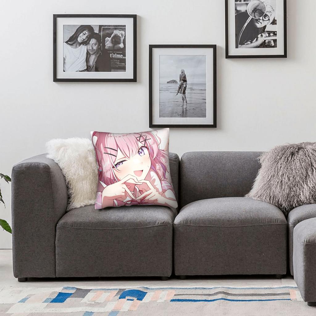 Hot Girl Kawaii Sakura Miko Pillow Case Square Pillow Cover Retro Trendy Pillowcases For Living Room Bed Chair