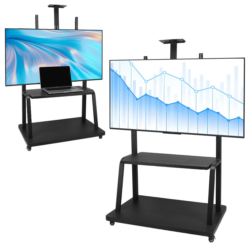 Mobile TV Stand Max Load Up To 660-Pound Floor Wheeled Stand Height Adjustable Rolling TV Bracket for 50-120 Inch Screen