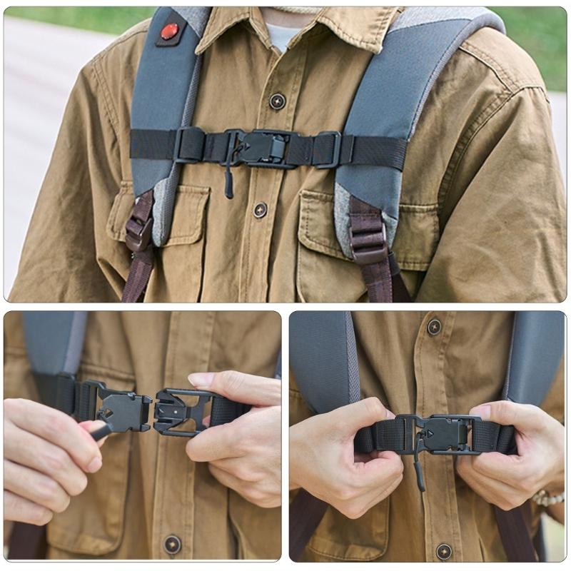 Adjustable Rucksacks Chest Strap With Magnetic Buckle, Enhances Stability For Outdoor Sport Adventure And Everyday Use