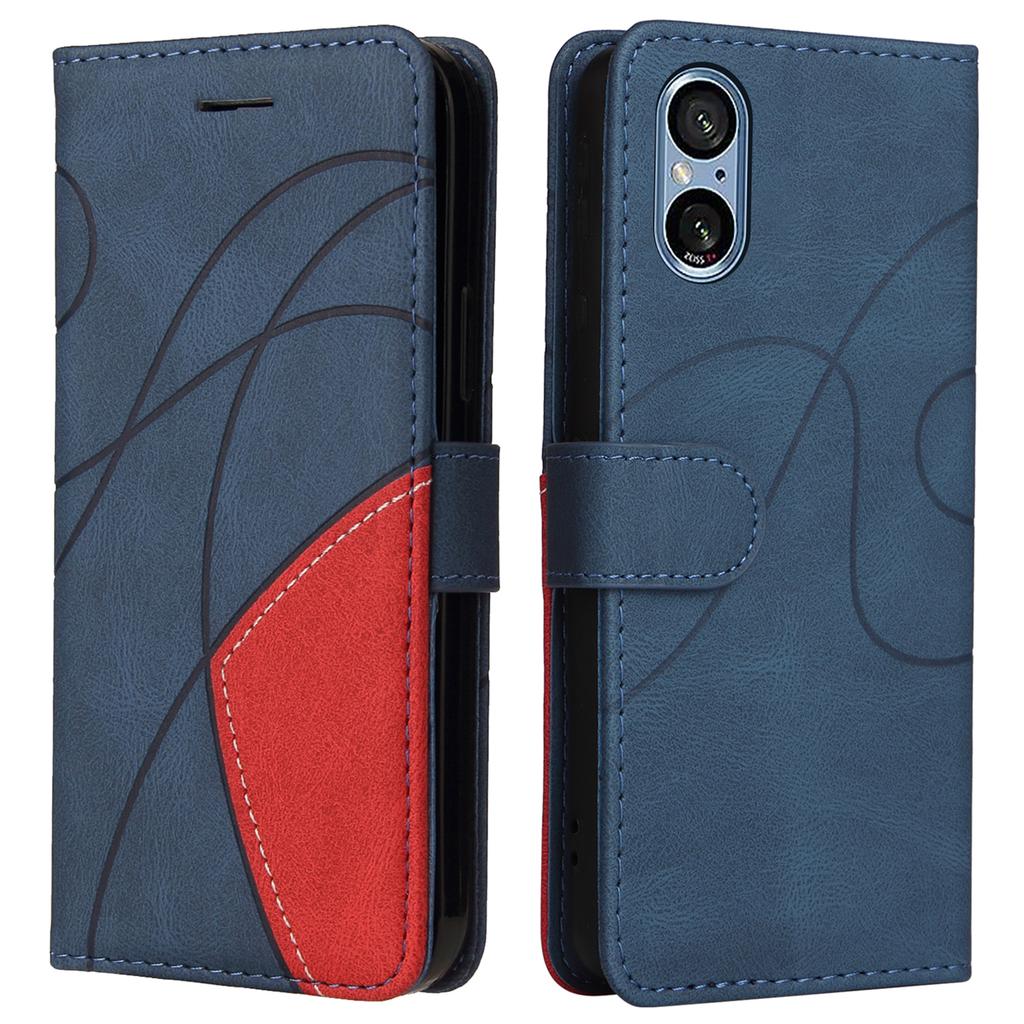 For Sony Xperia 10 VI Leather Case Wallet Stand Color Splicing Phone Cover