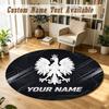 Round Rug Custom NamePoland Pattern Non Slip Carpet Home Floor Decor