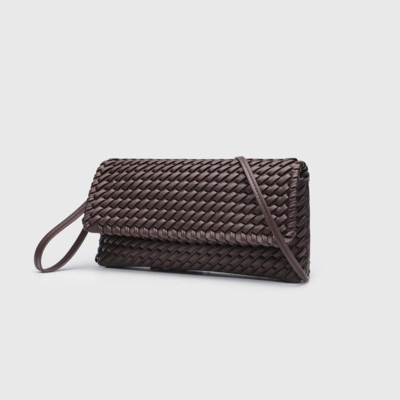 

ZR Woven Bag High-end Shoulder Clamshell Simple All-matching Light Luxury Art Fashion