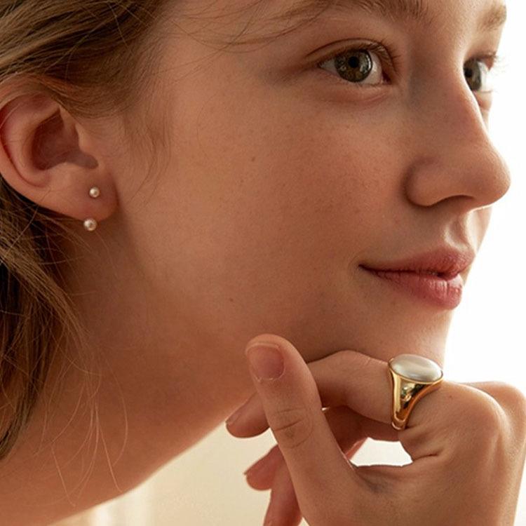 Elegante S925 Sterlingsilber Retro Perlenohrringe – Vielseitiges High-End-Design für Damen