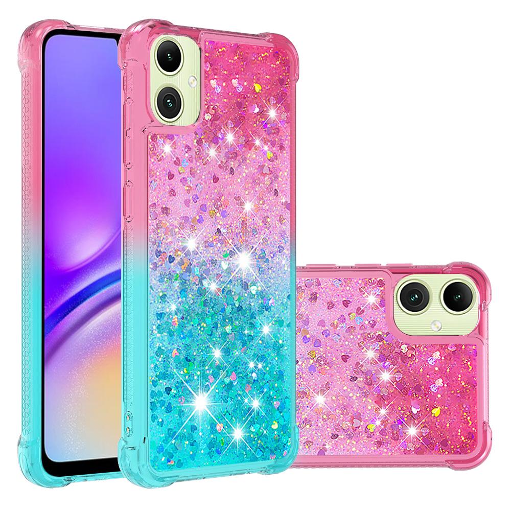

For Samsung Galaxy A07 4G TPU Case Gradient Quicksand Phone Back Cover Pink Sky Blue