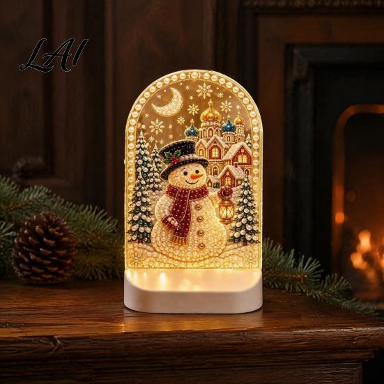 Durable Acrylic Decor Christmas Pearl Light Ornaments for Holiday Home Decor LED Decorative Unique Lamp with Soft Glow Bedroom Bookshelf And
