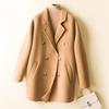 Veste en laine pour femme 100 % laine Manteau en laine d'automne Hiver Vestes en laine chaudes Femme Double boutonnage