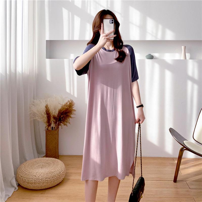 Rochie Maternitate și Alăptare 9130 Modal: Pijamale de vară largi pentru alăptat