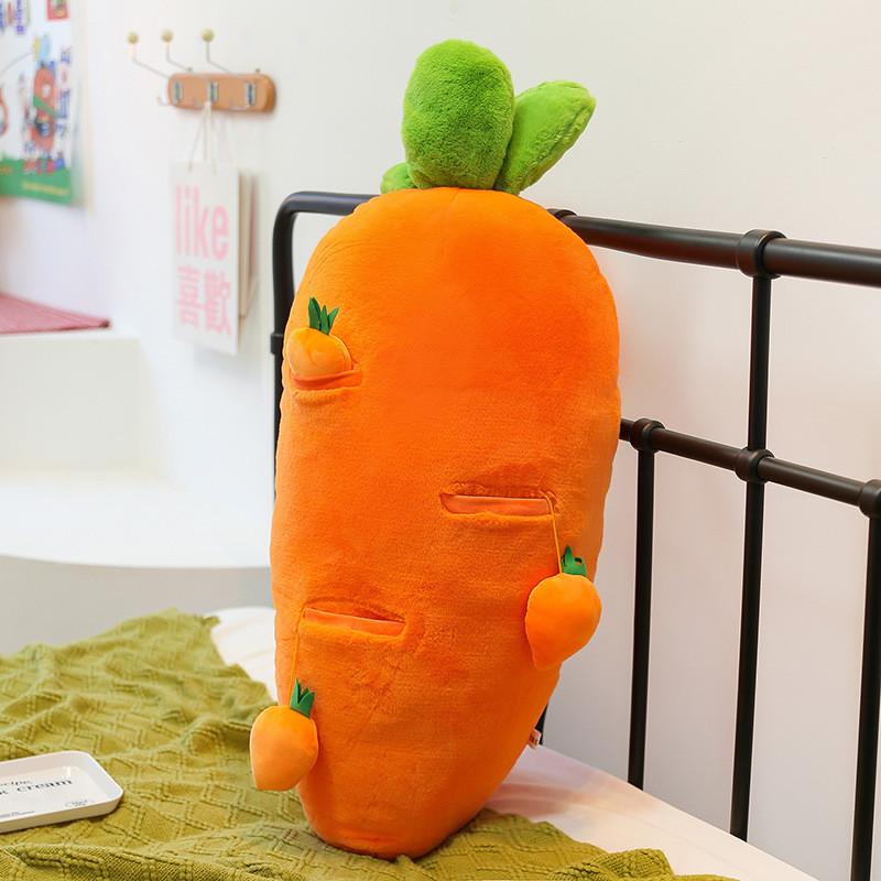 Plush Carrot Shape Baby Pillow With Soft Short Pile Fabric For Sleep And Play