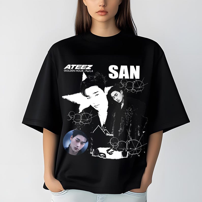 

Retro Ateez Sanshirt, Ateez Golden Hour Part 4 Shirt, Ateez World Tour 2026 Shirt, Ateez Members Kpop Shirt, Ateez Adrenaline Shirt XXXL чорний