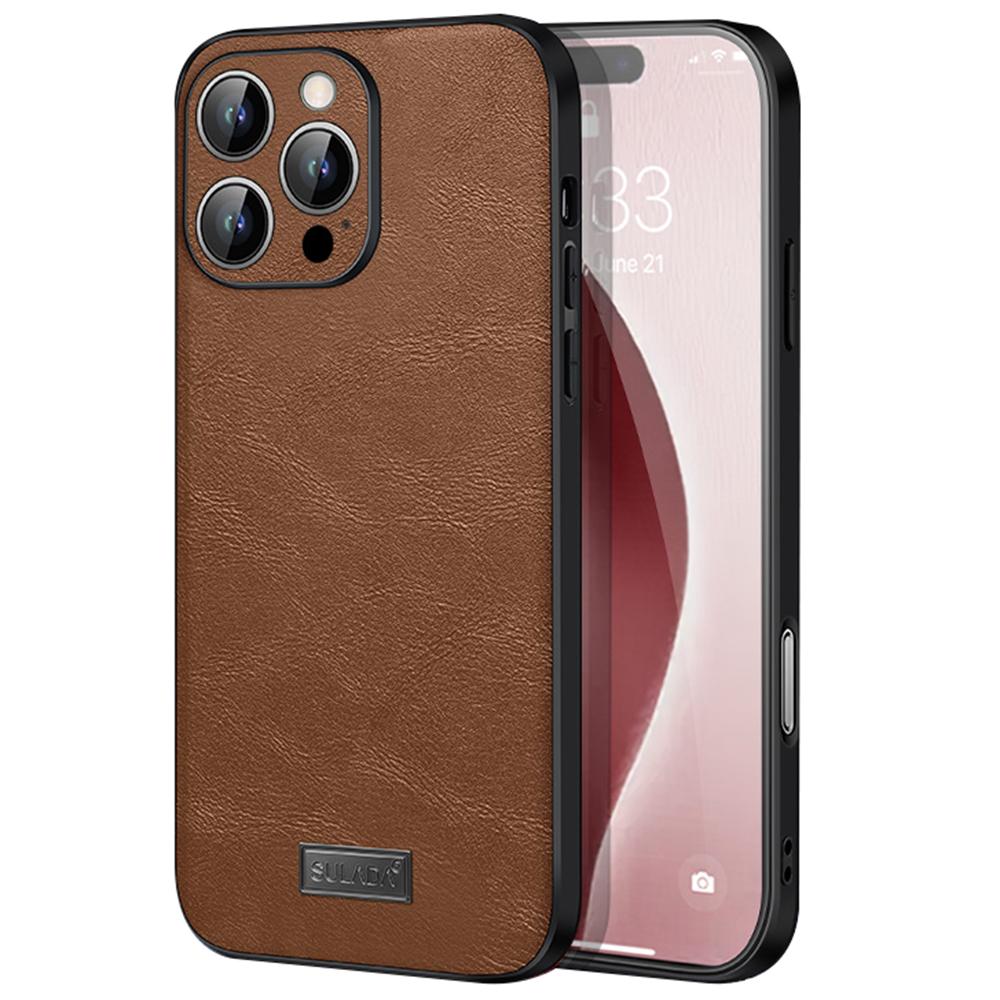 SULADA For iPhone 16 Pro Max Case PU Leather+TPU+PC Back Phone Cover