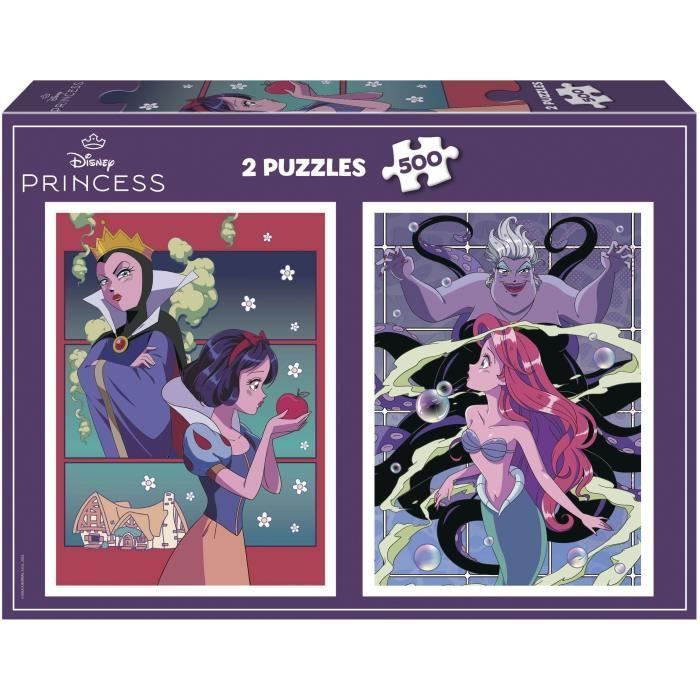 Puzzle - EDUCA - Disney Villains & Princesses - 2x500 Pièces