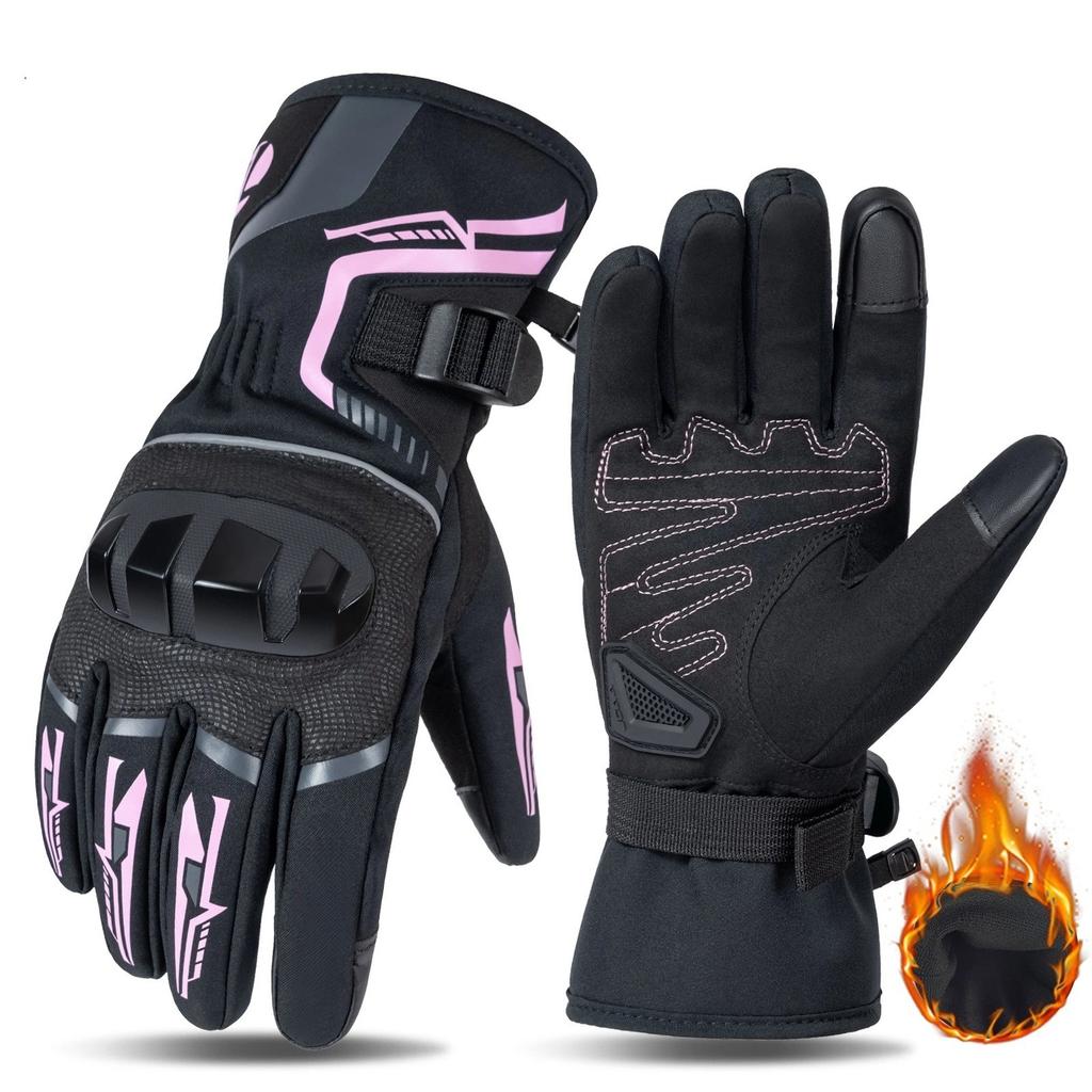 Winter Motorcycle Gloves for Men Women Thermal Windproof Waterproof Riding Glove Impact Resistant Fleece Lined Cold Weather Gear